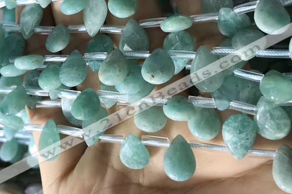 CAM1697 Top drilled 10*14mm faceted briolette amazonite beads