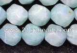 CAM1707 15.5 inches 10mm faceted nuggets amazonite gemstone beads