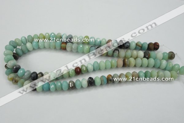 CAM172 15.5 inches 6*10mm faceted rondelle amazonite gemstone beads