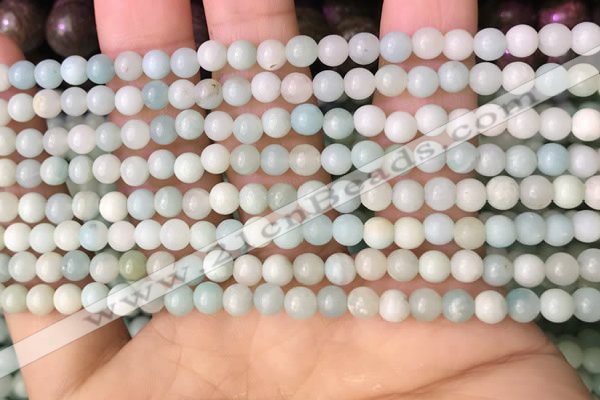 CAM1720 15.5 inches 4mm round amazonite beads wholesale