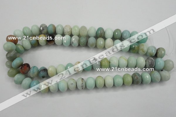 CAM173 15.5 inches 10*14mm faceted rondelle amazonite gemstone beads