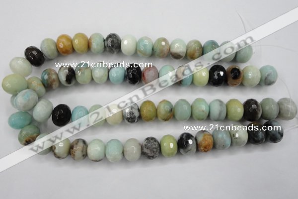 CAM174 15.5 inches 12*16mm faceted rondelle amazonite gemstone beads