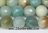 CAM1746 15.5 inches 8mm faceted round amazonite beads wholesale