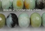 CAM175 15.5 inches 13*18mm faceted rondelle amazonite gemstone beads