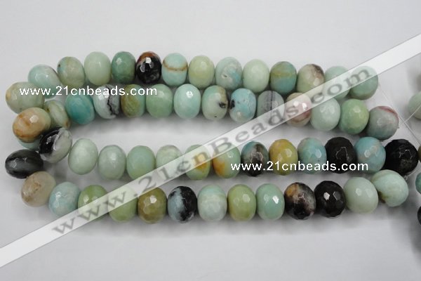 CAM175 15.5 inches 13*18mm faceted rondelle amazonite gemstone beads