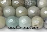 CAM1751 15 inches 8mm faceted round AB-color amazonite agate beads