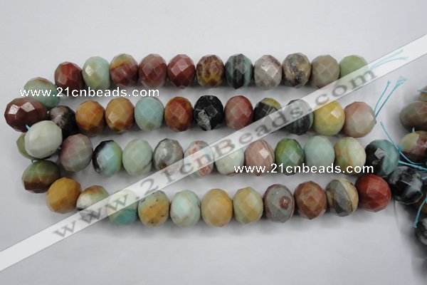 CAM176 15.5 inches 16*20mm faceted rondelle amazonite gemstone beads