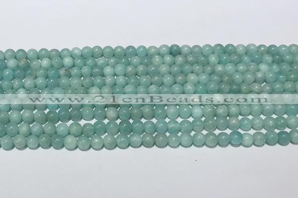 CAM1765 15 inches 4mm round amazonite gemstone beads