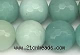 CAM1772 15 inches 10mm faceted round amazonite beads