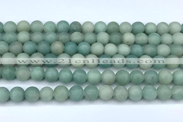 CAM1786 15 inches 8mm round matte amazonite beads, 2mm hole