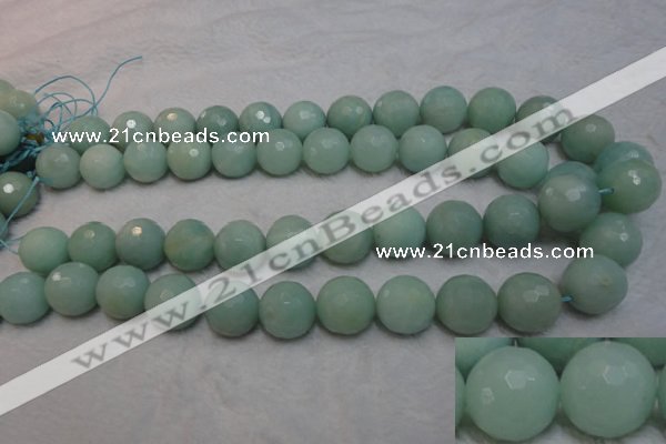 CAM182 15.5 inches 16mm faceted round amazonite gemstone beads