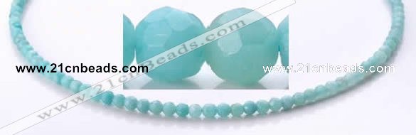 CAM25 4mm  faceted round natural amazonite stone beads Wholesale