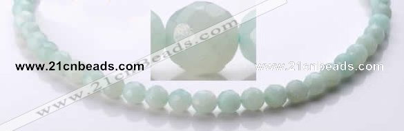 CAM27 faceted round natural amazonite 8mm stone beads Wholesale