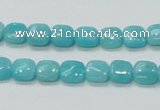 CAM305 15.5 inches 8*8mm square natural peru amazonite beads wholesale