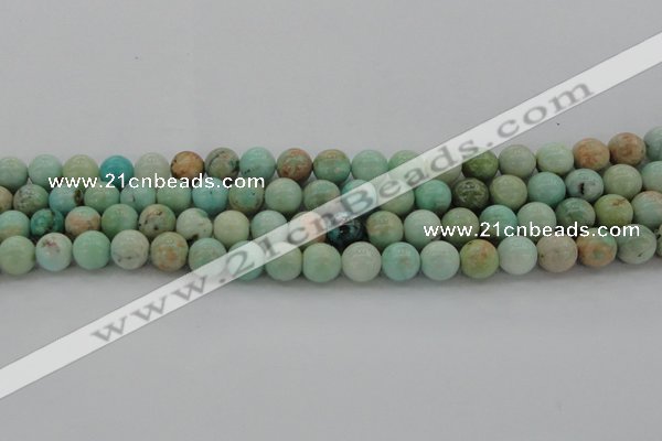 CAM322 15.5 inches 8mm round natural peru amazonite beads