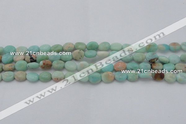 CAM336 15.5 inches 8*10mm oval natural peru amazonite beads