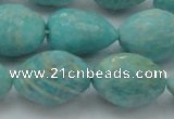 CAM341 15.5 inches 12*16mm faceted nuggets natural peru amazonite beads