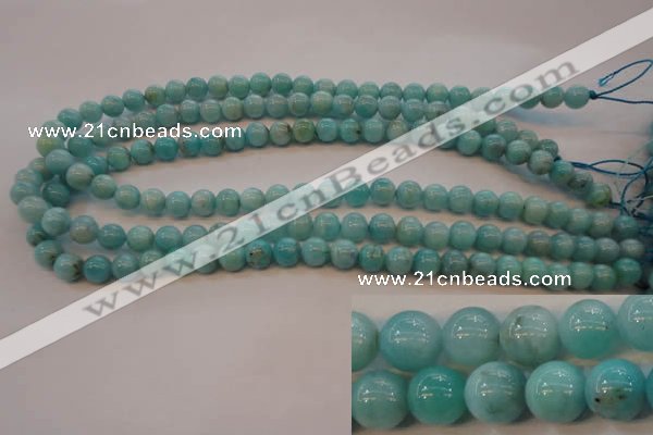 CAM352 15.5 inches 8mm round natural peru amazonite beads wholesale