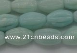 CAM360 15.5 inches 10*15mm carved rice amazonite gemstone beads