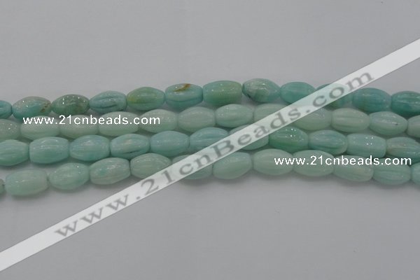 CAM360 15.5 inches 10*15mm carved rice amazonite gemstone beads