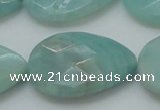 CAM365 15.5 inches 22*30mm faceted flat teardrop amazonite beads