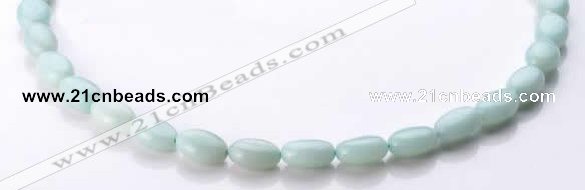 CAM38 flat oval natural amazonite 8*12mm beads Wholesale