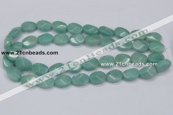 CAM411 15.5 inches 13*18mm wavy oval natural russian amazonite beads