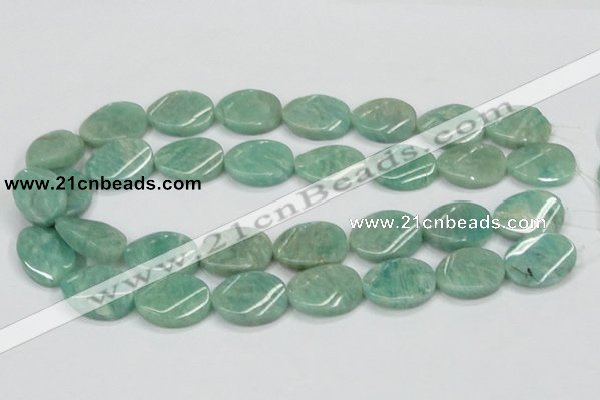 CAM414 15.5 inches 18*25mm twisted oval natural russian amazonite beads