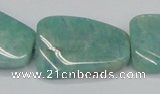 CAM415 22*30mm twisted rectangle natural russian amazonite beads