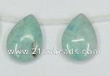 CAM417 15.5 inches 18*25mm flat teardrop natural russian amazonite beads