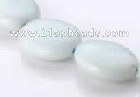 CAM42 15*20mm flat oval natural amazonite beads Wholesale