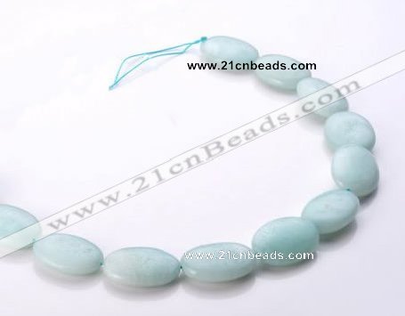 CAM43 flat oval 18*25mm natural amazonite beads wholesale