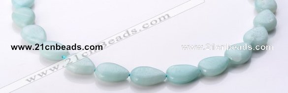 CAM48 12*18mm flat teardrop natural amazonite beads Wholesale