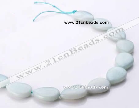 CAM51 natural amazonite 18*25mm flat teardrop beads Wholesale