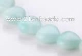 CAM54 heart 12*12mm natural amazonite gemstone beads Wholesale