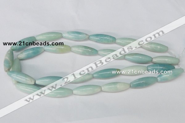 CAM603 15.5 inches 10*30mm rice Chinese amazonite gemstone beads