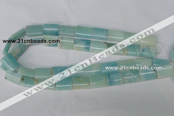 CAM606 15.5 inches 15*20mm flat tube Chinese amazonite beads