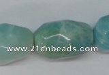 CAM610 15.5 inches 18*28mm faceted nugget Chinese amazonite beads