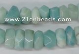 CAM611 15.5 inches 6*14mm faceted nugget Chinese amazonite beads