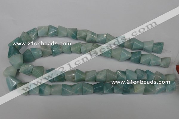 CAM612 15.5 inches 12*16mm pyramid Chinese amazonite gemstone beads