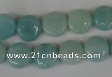 CAM619 15.5 inches 12mm flat round Chinese amazonite gemstone beads