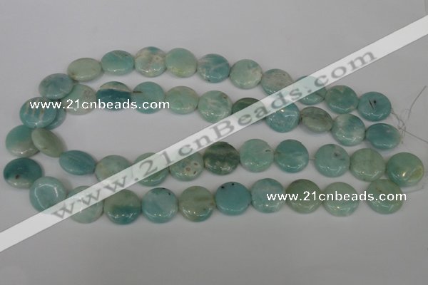 CAM620 15.5 inches 18mm flat round Chinese amazonite gemstone beads