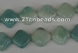 CAM626 15.5 inches 12*12mm diamond Chinese amazonite gemstone beads