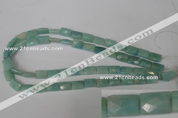 CAM633 15.5 inches 10*14mm faceted rectangle Chinese amazonite beads