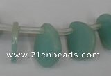 CAM635 Top-drilled 18*22mm leaf Chinese amazonite gemstone beads