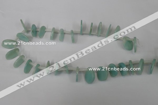 CAM635 Top-drilled 18*22mm leaf Chinese amazonite gemstone beads