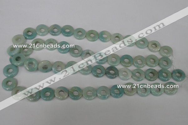 CAM636 15.5 inches 14mm donut Chinese amazonite gemstone beads