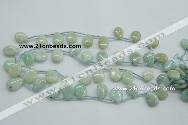 CAM651 Top-drilled 13*18mm flat teardrop amazonite beads