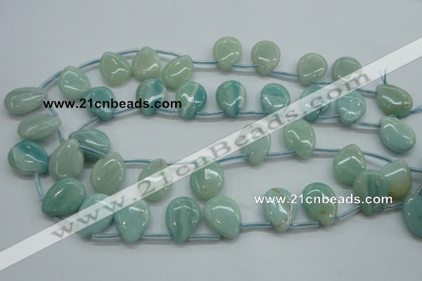 CAM652 Top-drilled 15*20mm flat teardrop amazonite beads