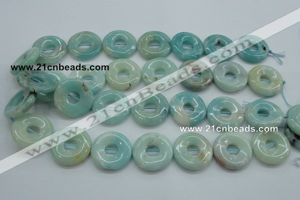 CAM653 15.5 inches 25mm donut amazonite beads wholesale